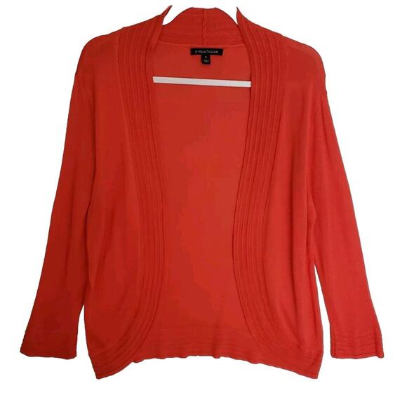 Womens 41 Hawthorn Orange Open Front Spring & Summer Soft Knit Cardigan. XL - Picture 1 of 8